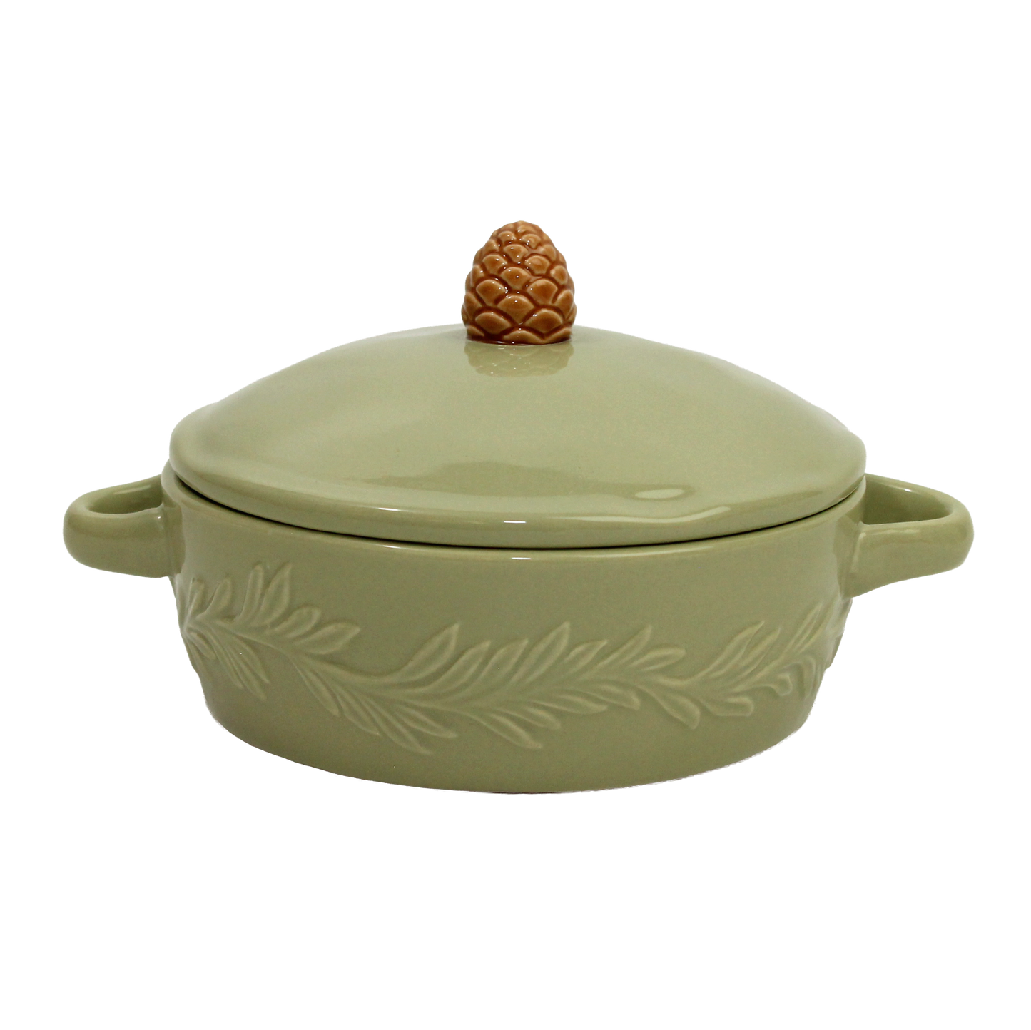 Figural Woodland Brie Baker with Pinecone Handle