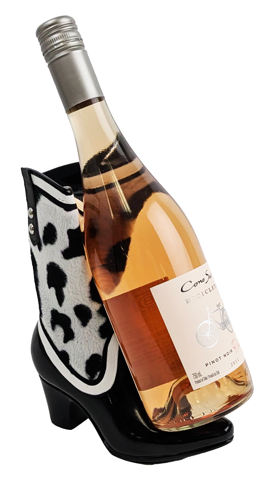 BOVINE COWHIDE COWBOY BOOT BOTTLE HOLDER