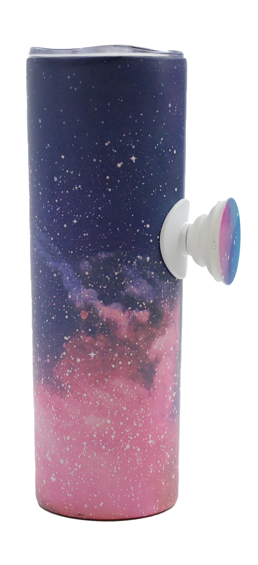 GALAXY PATTERN SIP-GRIP SLIM TUMBLER WITH STRAW