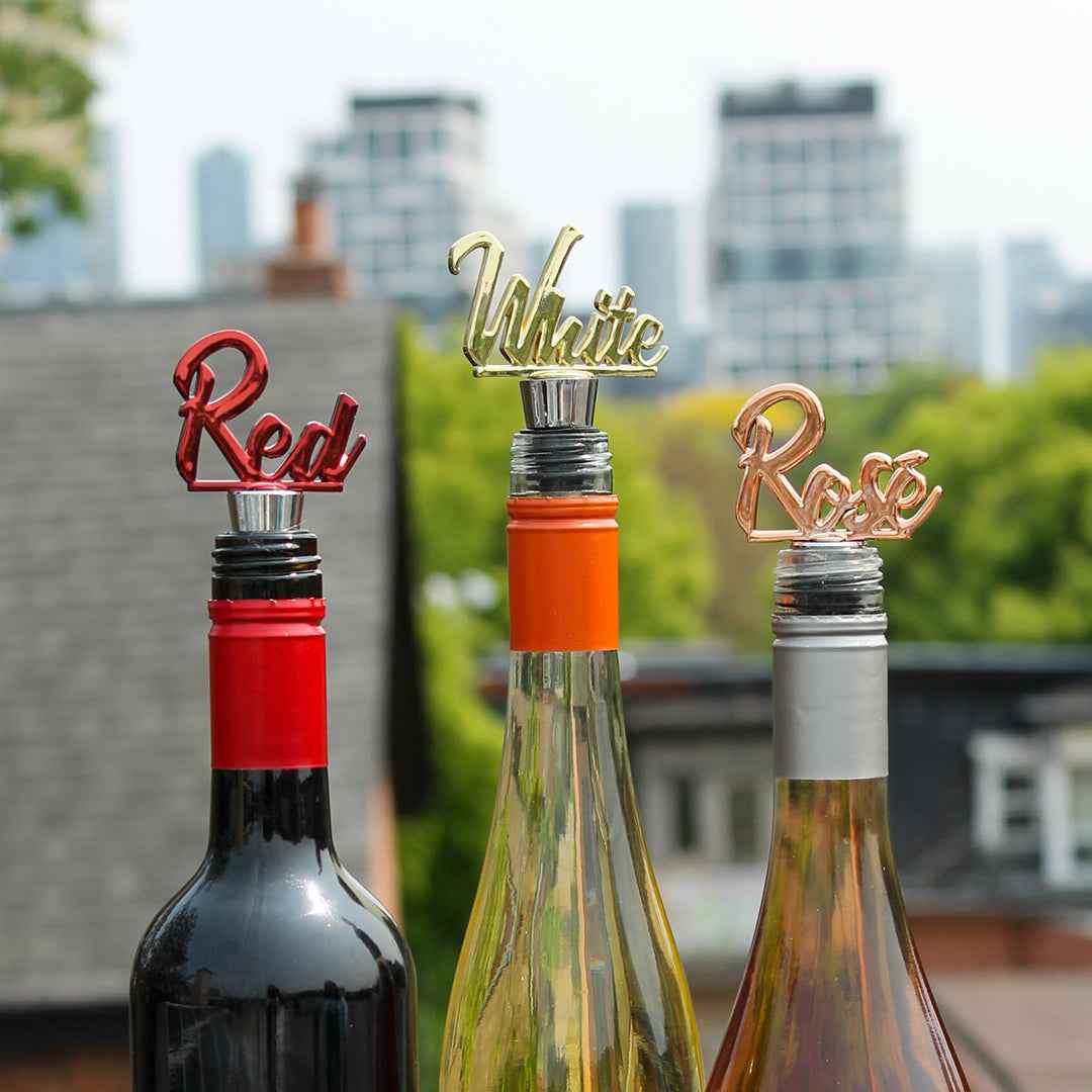 RED, WHITE, AND ROSE CLASSIC WINE STOPPER SET