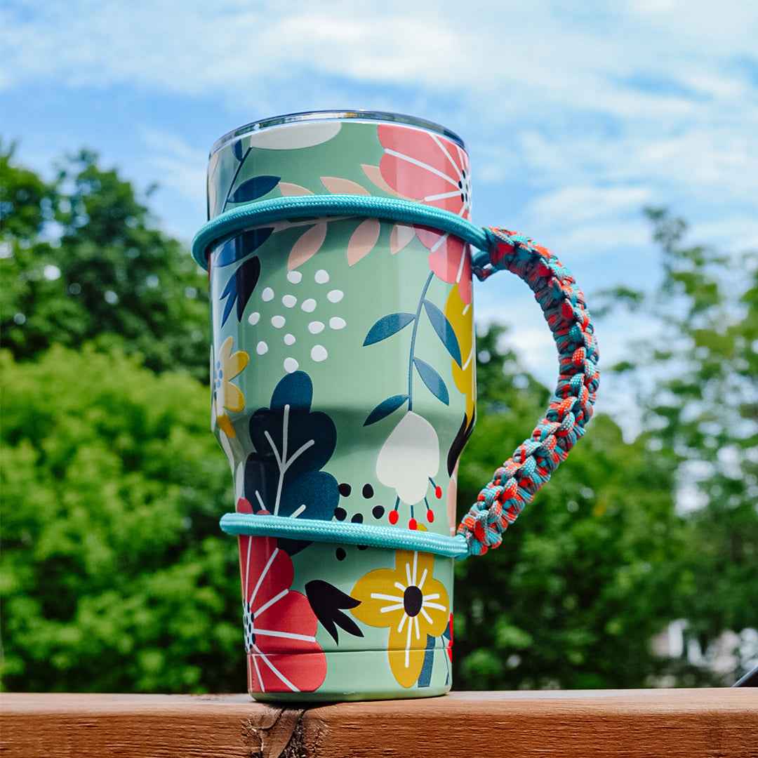 FLORAL PATTERN PARACORD TUMBLER