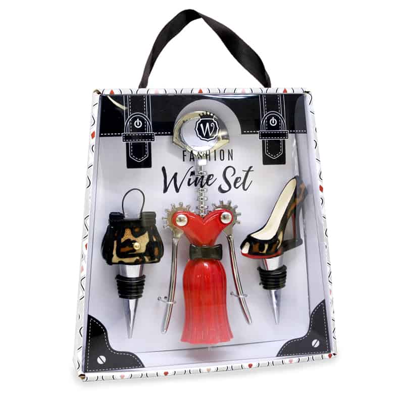 RED LEOPARD WINE FASHION SET - Wild Eye Designs