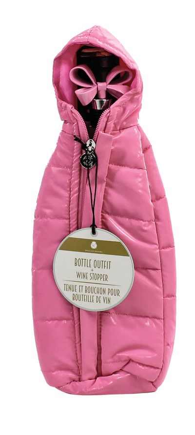 Pink Puffer Bottle Outfit & Bow Stopper Set