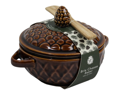 Figural Pinecone Brie Baker