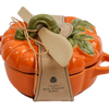 Figural Pumpkin Brie Baker with Leafy Stem Handle