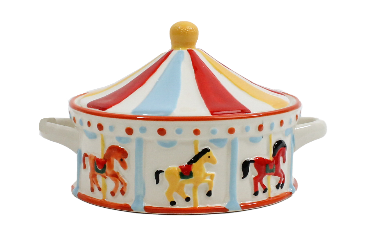 Figural Carousel Brie Baker