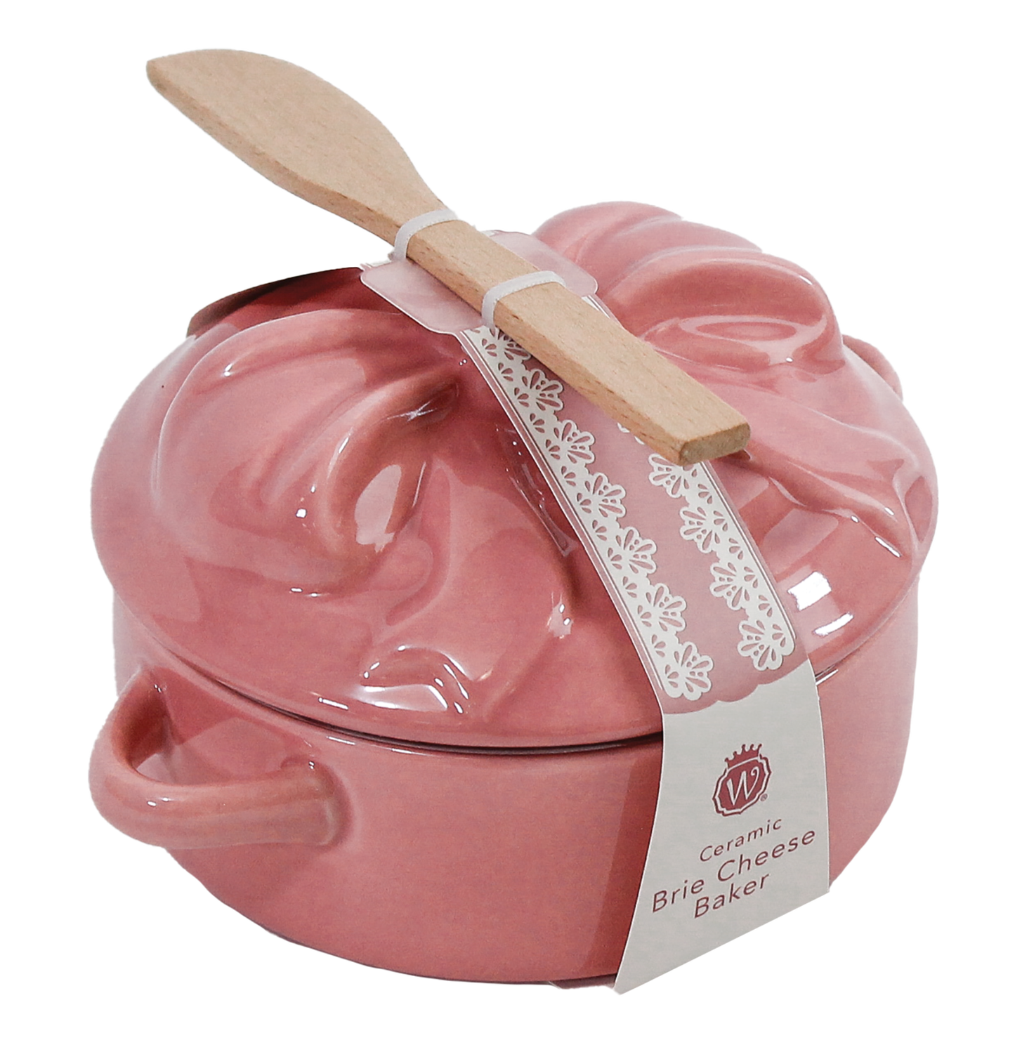 Figural Pink Bow Brie Baker
