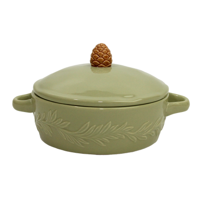 Figural Woodland Brie Baker with Pinecone Handle