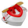 Figural White Heart Brie Baker with Red Bow Handle