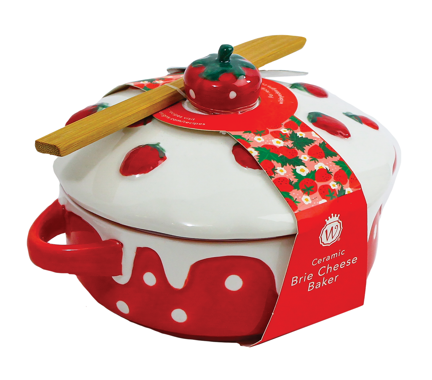 Figural Strawberry Shortcake Brie Baker