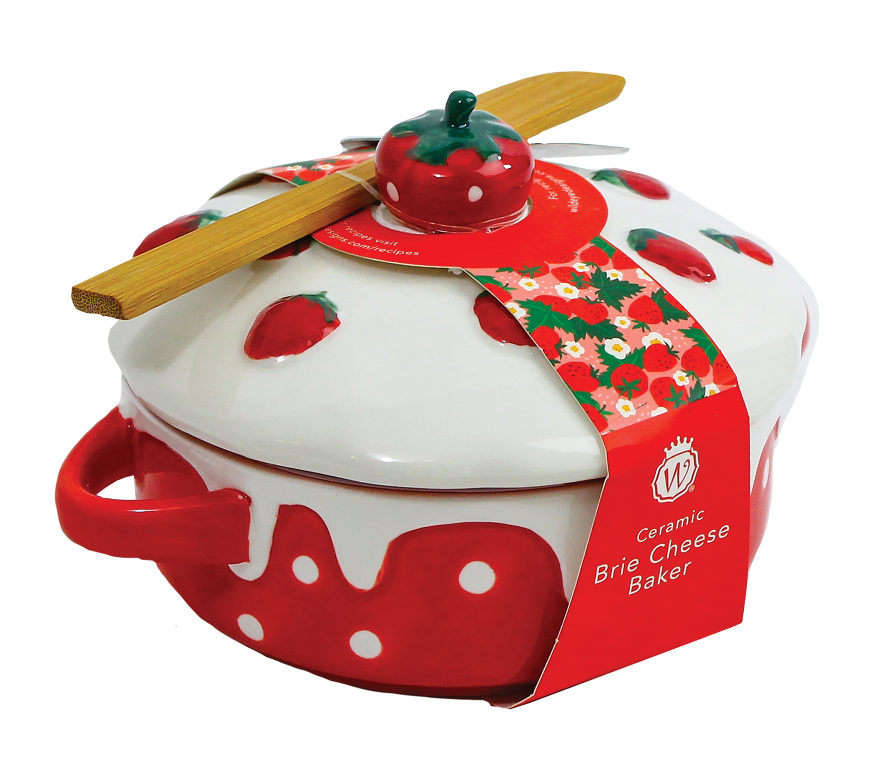 Figural Strawberry Shortcake Brie Baker