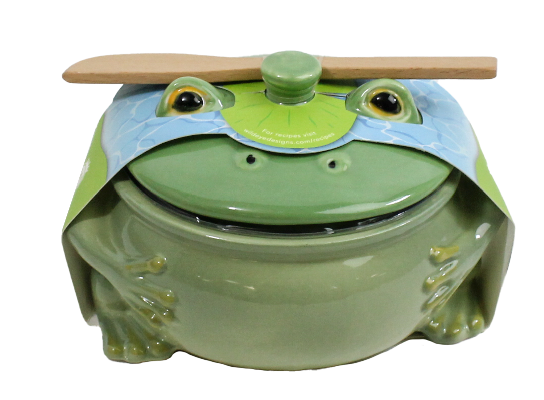 Figural Frog Brie Baker