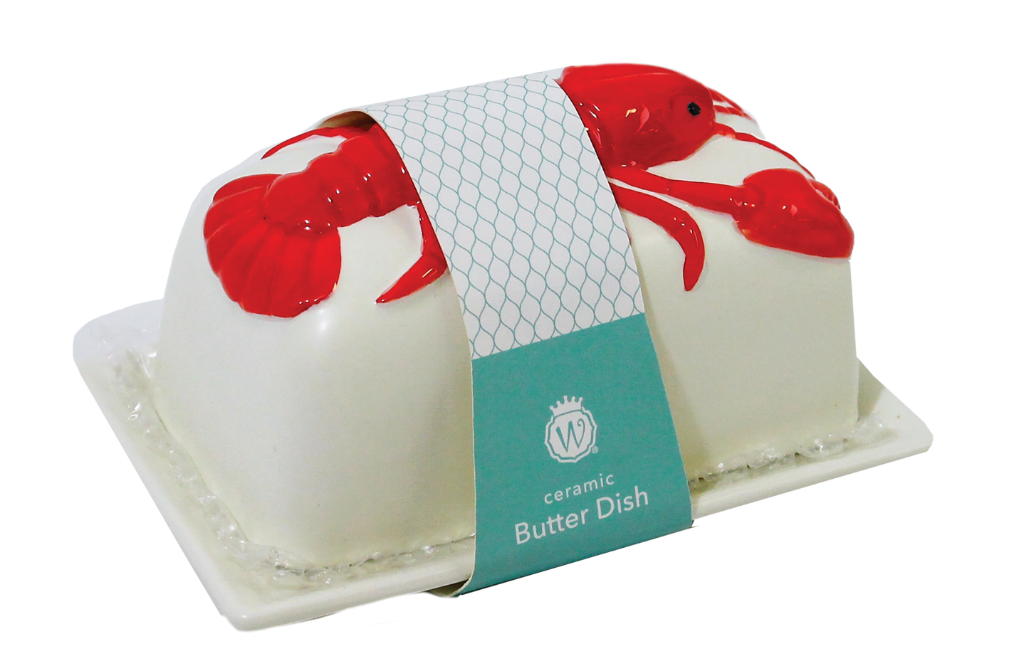 Figural Lobster Ceramic Butter Dish