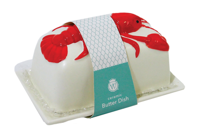Figural Lobster Ceramic Butter Dish