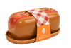 FIGURAL HOT DOG CERAMIC BUTTER DISH