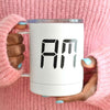 "AM PM" DOUBLE WALL MUG AND STEMLESS SET