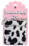 SILVER COWHIDE FASHION FLASK - Wild Eye Designs