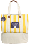 YELLOW STRIP PATTERN INSULATED TOTE BAG
