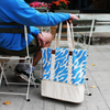 BLUE ABSTRACT CANVAS INSULATED TOTE BAG - Wild Eye Designs
