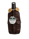 BROWN LEATHER JACKET WINE PARKA