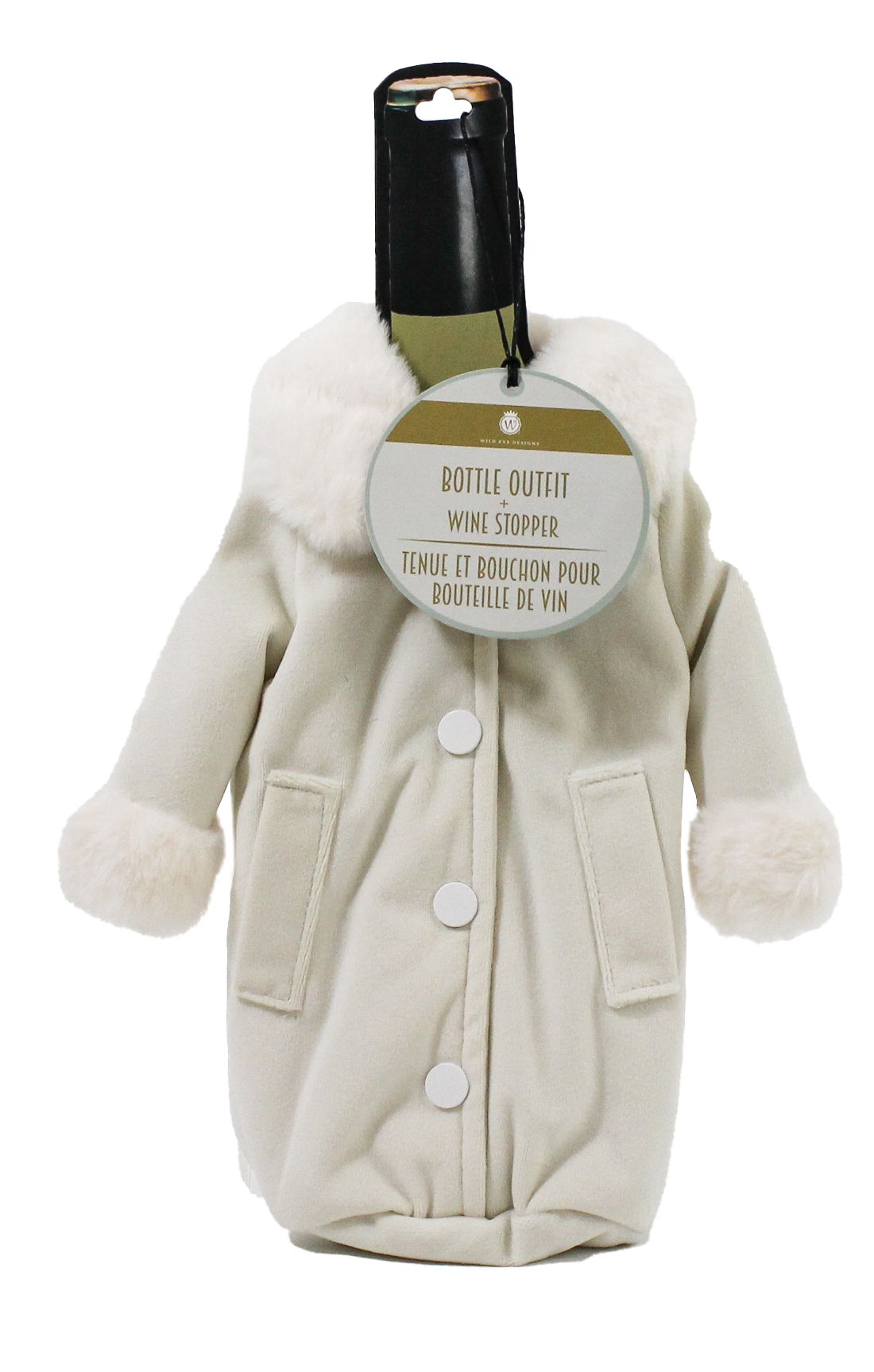 White Fur Trim Coat Wine Parka