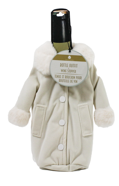 White Fur Trim Coat Wine Parka