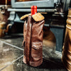 BROWN LEATHER JACKET WINE PARKA
