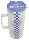 CLEAR WITH GLITTER DOUBLE WALL GLASS PITCHER SET - Wild Eye Designs