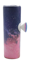 GALAXY PATTERN SIP-GRIP SLIM TUMBLER WITH STRAW