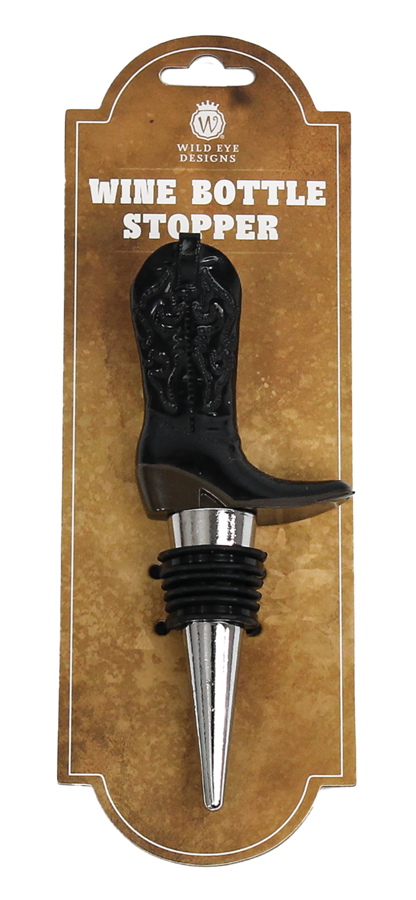 Black Cowboy Boot Wine Stopper