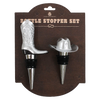 Silver Cowboy Boot & Hat Wine Stopper Set