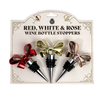 RED, GOLD, & ROSE BOWS WINE STOPPER SET