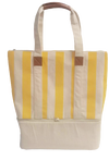 YELLOW STRIP PATTERN INSULATED TOTE BAG