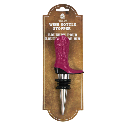 Pink Cowboy Boot Wine Stopper