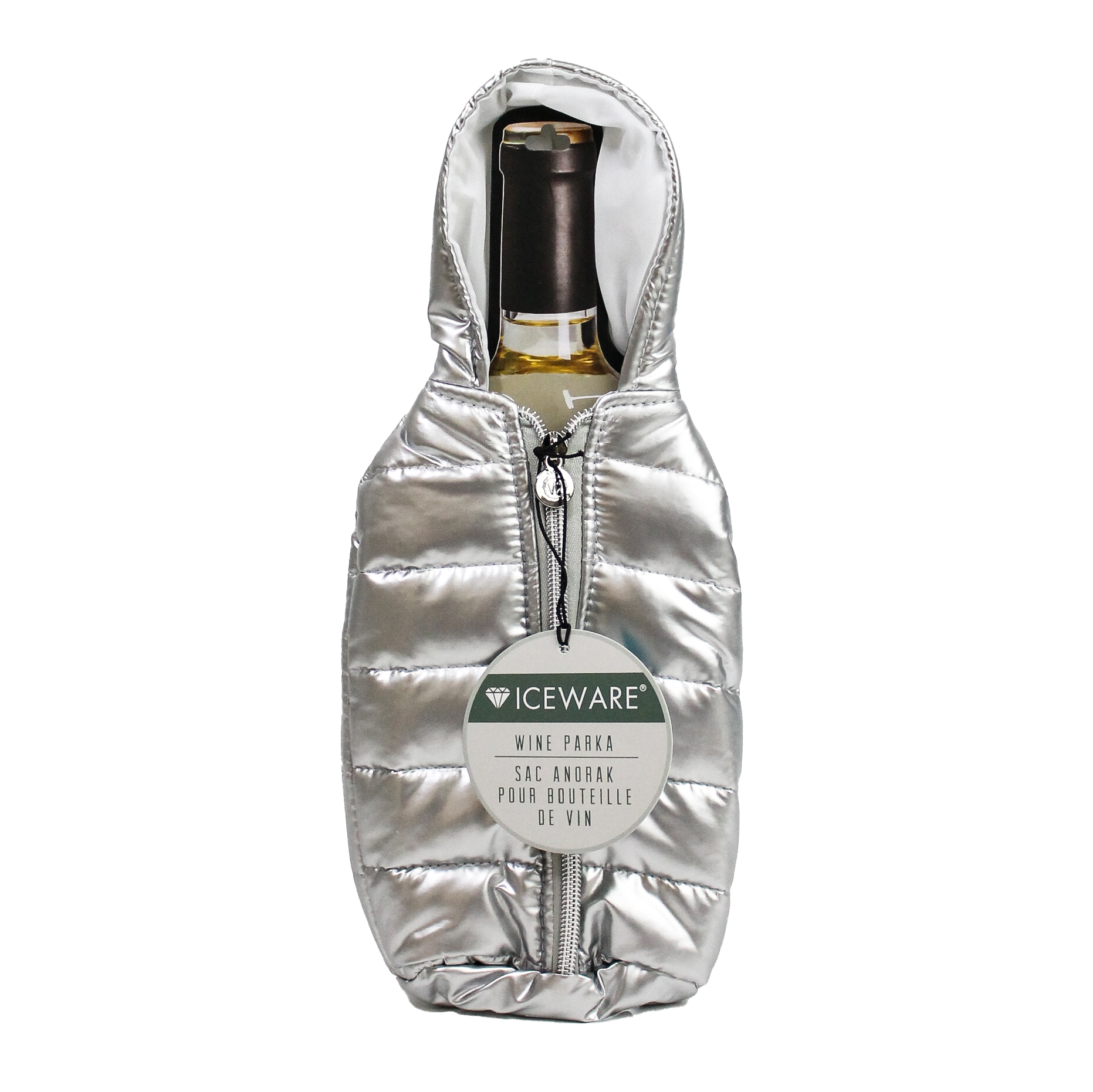 Silver Iridescent Wine Bottle Clothing