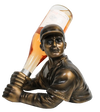 BRONZE BASEBALL PLAYER WINE BOTTLE HOLDER