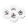 Silver Broach Double Wall Glass Set of Four