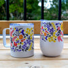 FLORAL DOUBLE WALL MUG AND STEMLESS SET