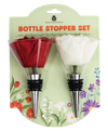 White & Red Flower Wine Stopper Set