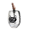 CRAZY CAT LADY STEMLESS WINE GLASS & STOPPER - Wild Eye Designs