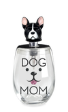 DOG MOM STEMLESS WINE GLASS & STOPPER - Wild Eye Designs