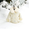 White Fur Trim Coat Wine Parka