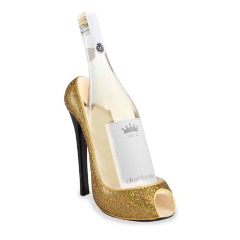 Decorative Resin Wine Bottle Holder High Heel Shoe Caddy Gift Eye Rack Glitter 