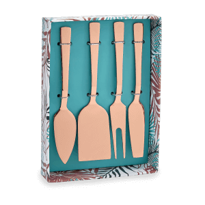 Rose Gold Cheese Knives Set by Wild Eye Designs Closed