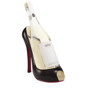 Black High Heel Wine Bottle Holder Caddy by Wild Eye Designs
