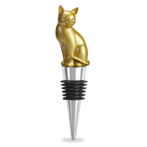 Gold Cat Wine Bottle Stopper by Wild Eye Designs
