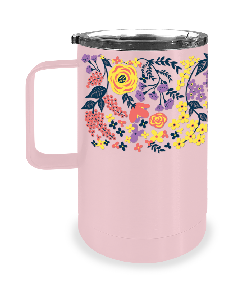 Asobu 20oz Stainless Steel Ceramic Lined Tower Coffee Mug Pink