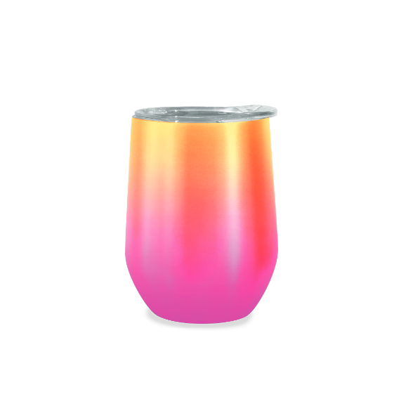 Double Wall Vacuum Insulated Stainless Steel Wine Tumbler 14 fl oz Neon  Orange Pink