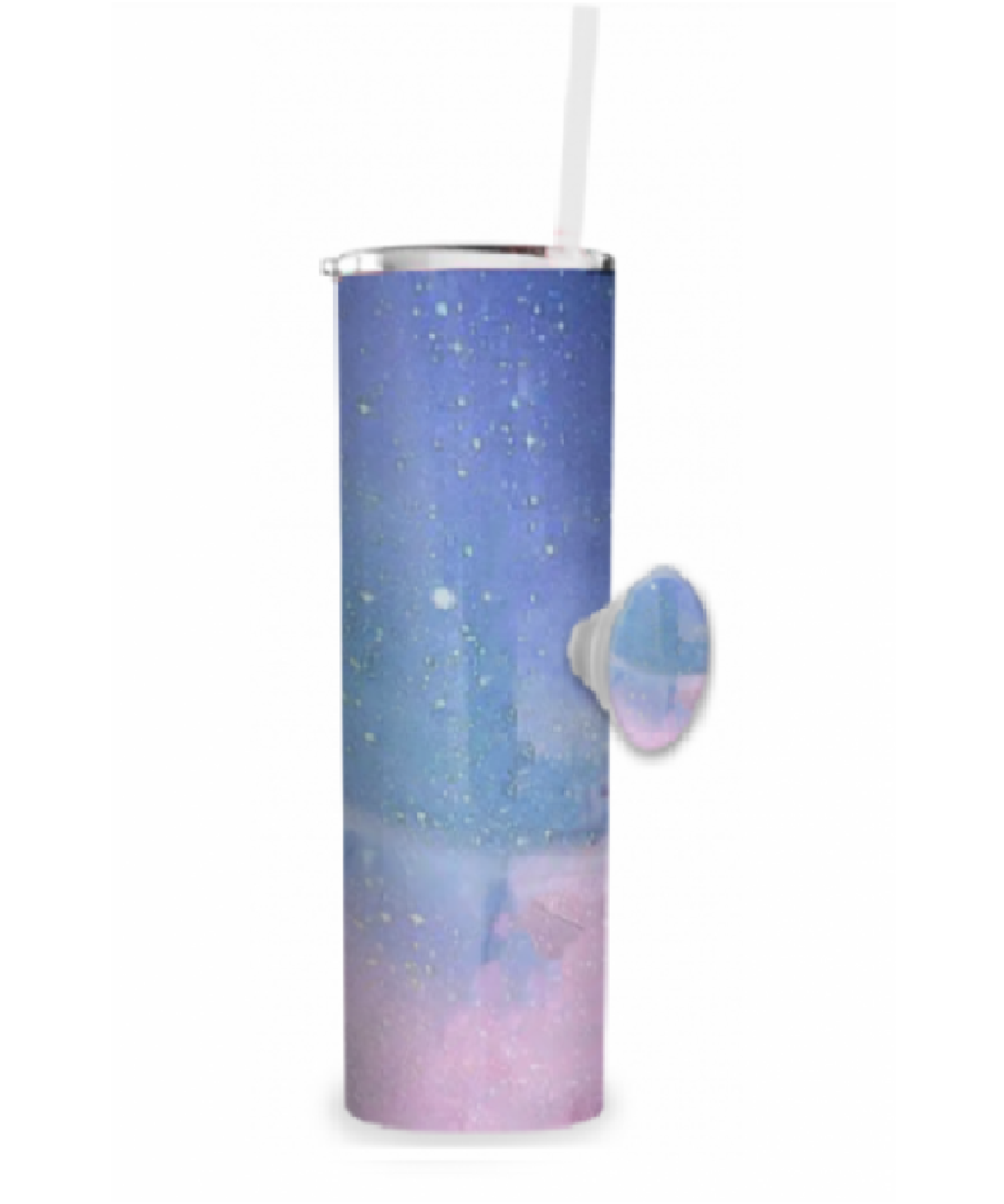 SLIM TUMBLER WITH STRAW, PATTERN, SIPGRIP, GALAXY, 20 FL OZ